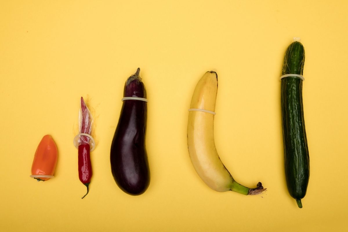 Farklı boyutlardaki meyve ve sebzelerde prezervatifler